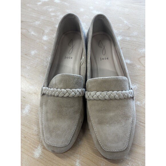 Joie Tan Suede Braided Loafers Flats 8.5 Old Money Preppy Classic Shoes - Picture 12 of 16